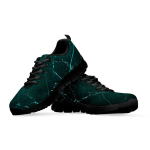 Dark Green Marble Print Black Running Shoes