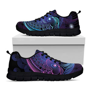 Dark Pisces Zodiac Sign Print Black Running Shoes