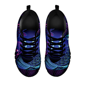 Dark Pisces Zodiac Sign Print Black Running Shoes