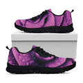Dark Purple Rose Print Black Running Shoes