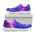 Dark Purple Universe Galaxy Space Print White Running Shoes