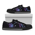 Dark Sagittarius Zodiac Sign Print Black Low Top Sneakers