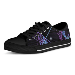 Dark Sagittarius Zodiac Sign Print Black Low Top Sneakers