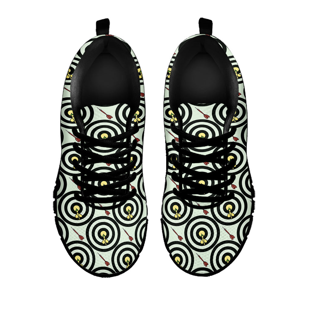 Dartboard Cartoon Pattern Print Black Running Shoes