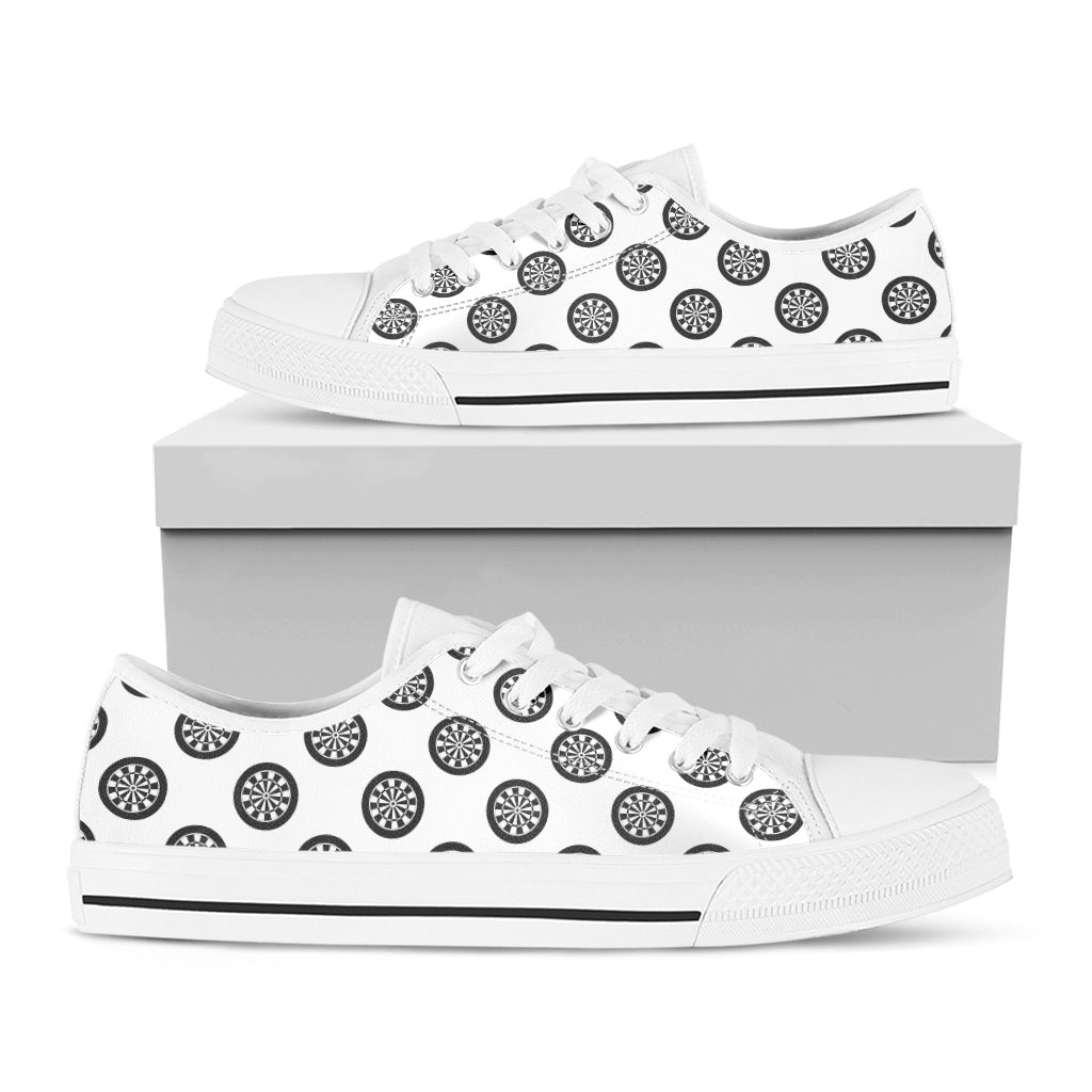 Dartboard Pattern Print White Low Top Sneakers