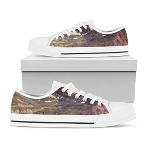 Denali Mountain Print White Low Top Sneakers