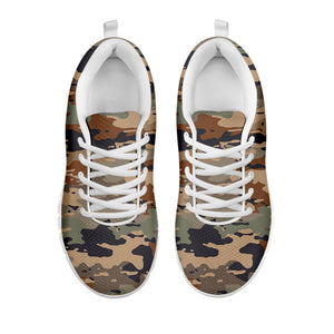 Desert Camouflage Print White Running Shoes