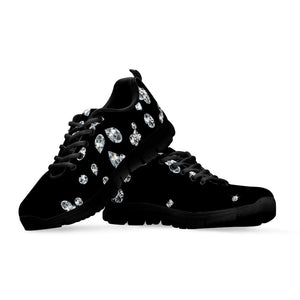 Diamond Gems Print Black Running Shoes