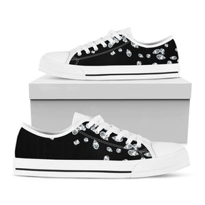 Diamond Gems Print White Low Top Sneakers