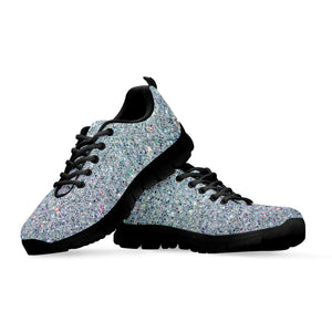 Diamond (NOT Real) Glitter Print Black Running Shoes