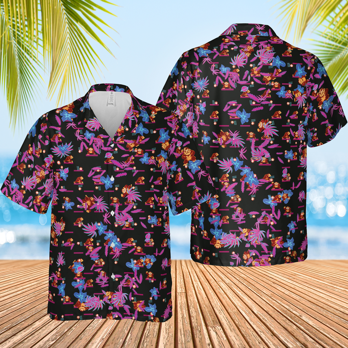 Donkey Kong Pattern Nintendo Video Games Hawaiian Shirt