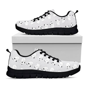 Doodle Bull Terrier Pattern Print Black Running Shoes