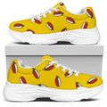 Doodle Japanese Sushi Pattern Print White Chunky Shoes