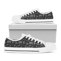 Doodle Lacrosse Pattern Print White Low Top Sneakers