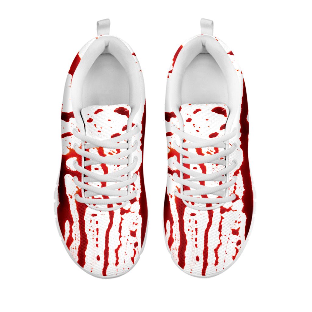 Dripping Blood Print White Running Shoes
