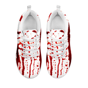 Dripping Blood Print White Running Shoes
