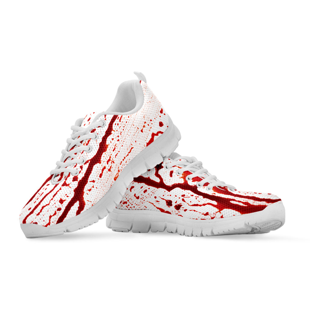 Dripping Blood Print White Running Shoes