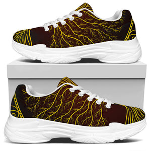 Druidic Yggdrasil Tree Print White Chunky Shoes