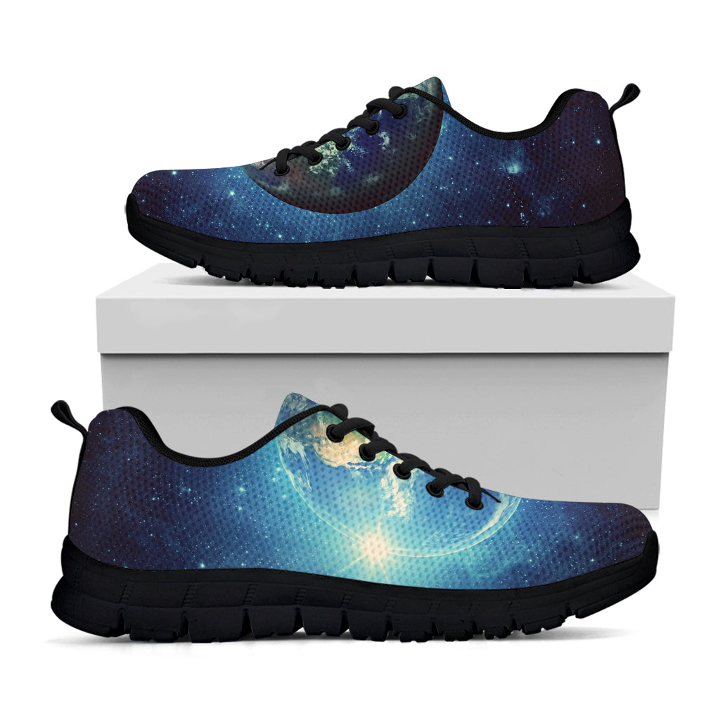 Earth And Space Print Black Running Shoes