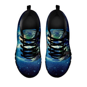 Earth And Space Print Black Running Shoes