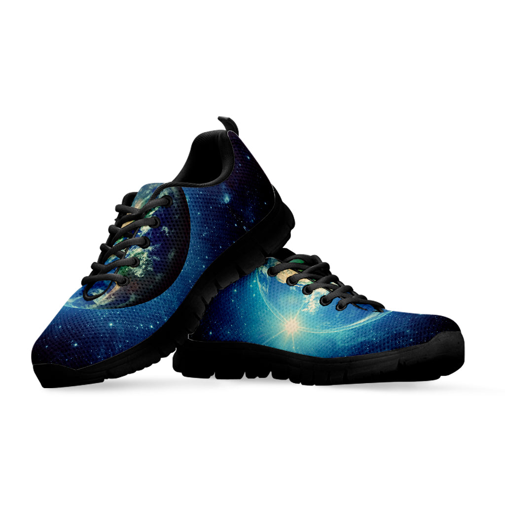 Earth And Space Print Black Running Shoes