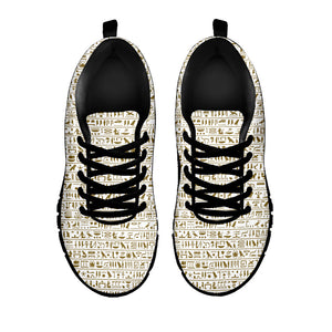 Egypt Hieroglyphs Pattern Print Black Running Shoes