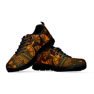 Egyptian Ethnic Pattern Print Black Running Shoes