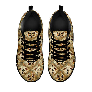 Egyptian Hieroglyphs Pattern Print Black Running Shoes