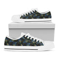 Embroidery Peacock Feather Print White Low Top Sneakers