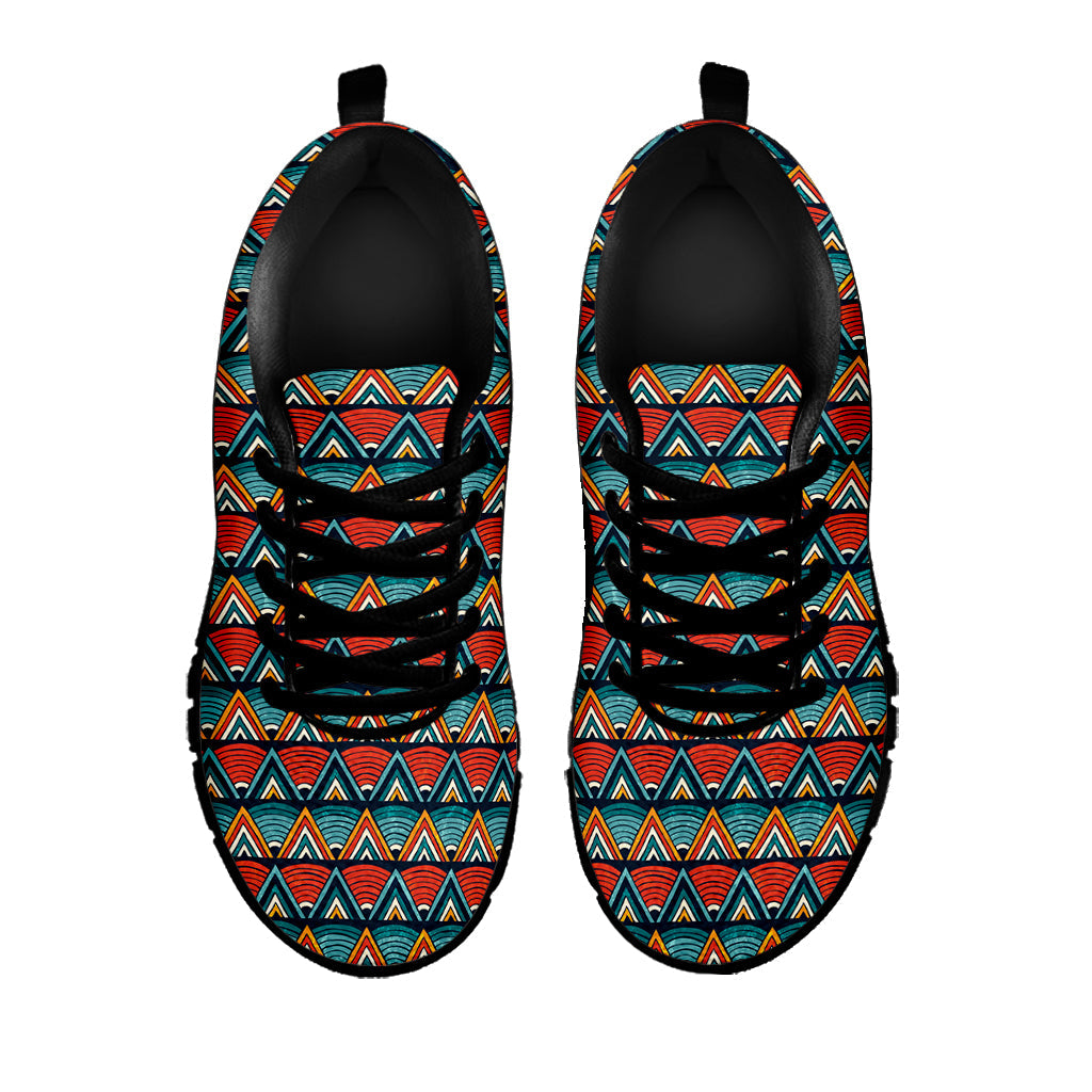 Ethnic African Inspired Pattern Print Black Running Shoes