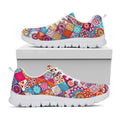 Ethnic Bohemian Mandala Pattern Print White Running Shoes