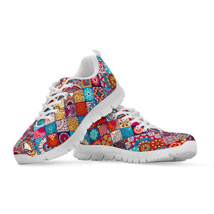 Ethnic Bohemian Mandala Pattern Print White Running Shoes
