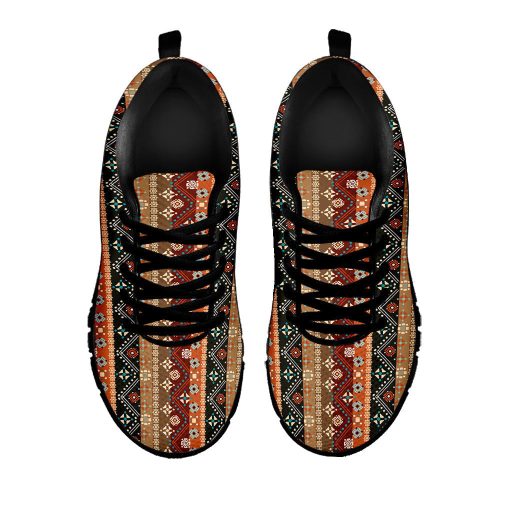 Ethnic Boho Tribal Pattern Print Black Running Shoes