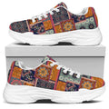 Ethnic Floral Patchwork Pattern Print White Chunky Shoes