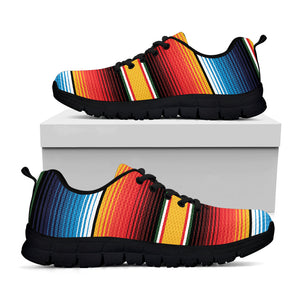 Ethnic Serape Blanket Pattern Print Black Running Shoes
