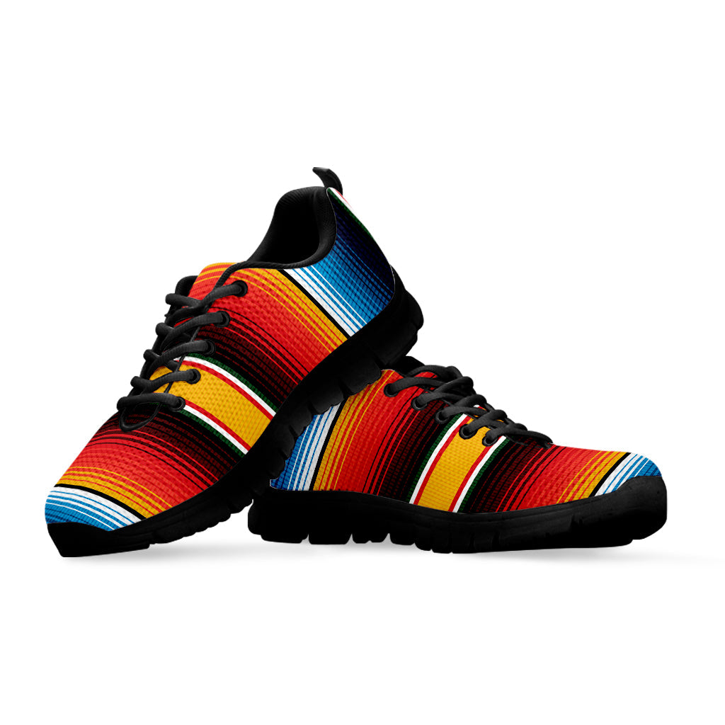Ethnic Serape Blanket Pattern Print Black Running Shoes