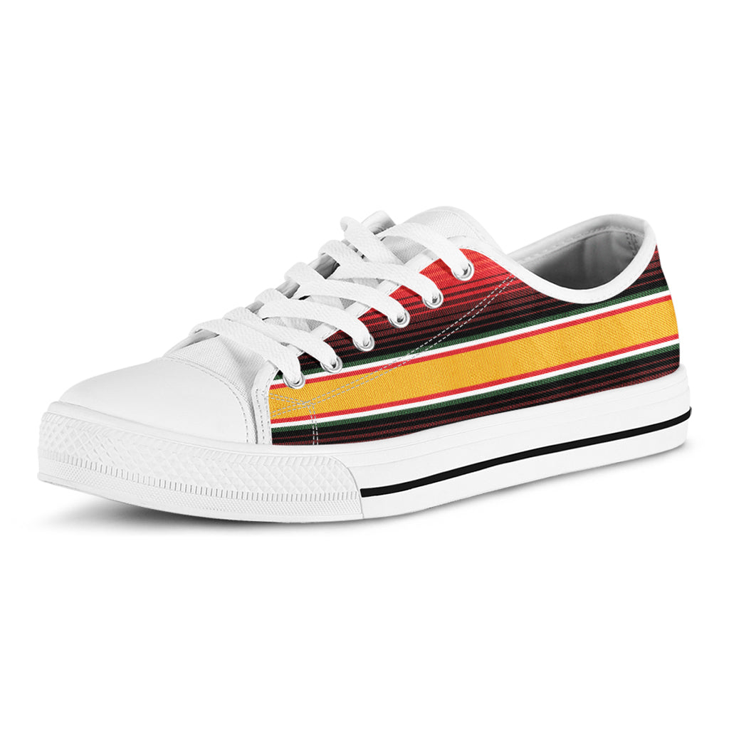 Ethnic Serape Blanket Pattern Print White Low Top Sneakers