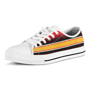 Ethnic Serape Blanket Pattern Print White Low Top Sneakers
