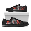 Evil Clown Print Black Low Top Sneakers