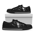 Evil Samurai Mask Print Black Low Top Sneakers
