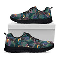 Exotic Tropical Toucan Pattern Print Black Running Shoes