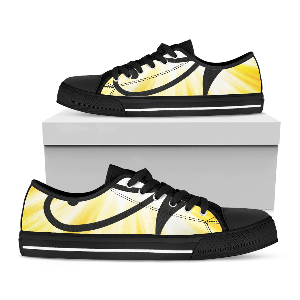Eye Of Horus Symbol Print Black Low Top Sneakers