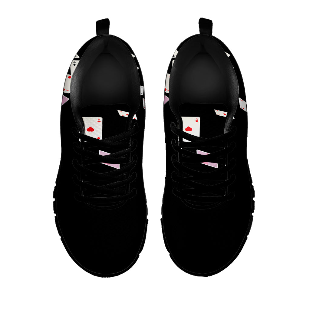 Falling Casino Card Print Black Running Shoes