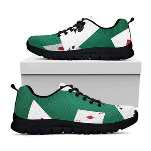 Falling Poker Cards Print Black Running Shoes