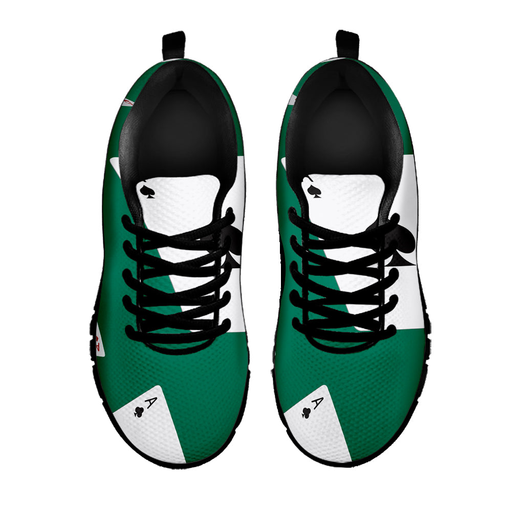 Falling Poker Cards Print Black Running Shoes