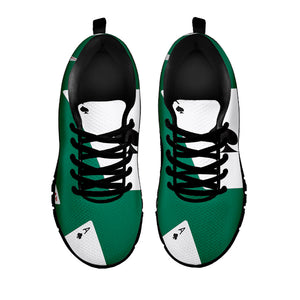 Falling Poker Cards Print Black Running Shoes