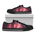 Fiery Star of David Print Black Low Top Sneakers