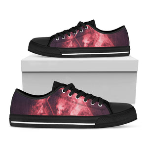 Fiery Star of David Print Black Low Top Sneakers