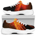 Fire Volcano Print White Chunky Shoes