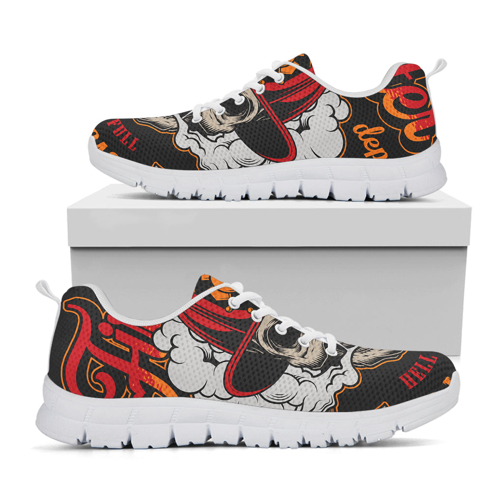 Firefighter Department Skull Print White Running Shoes